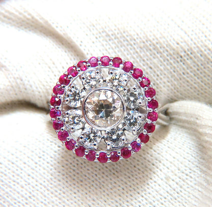 .76ct Natural Fancy Color Diamond Ruby Cocktail Cluster Ballerina Ring 14k*v