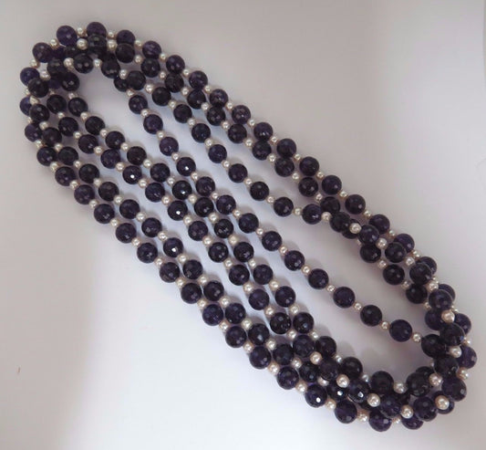 600ct natural amethyst bead necklaces (2) *v