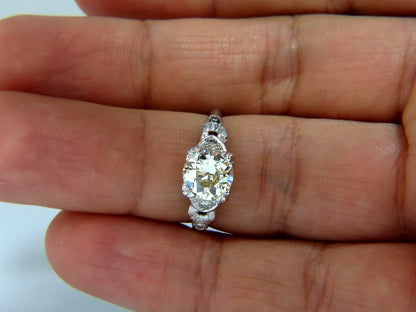 1.33ct vintage class old mine cut natural diamond engagement ring platinum *v