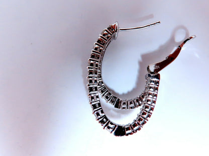 2.34ct Natural Double Hoop Diamond Earrings 14kt *v