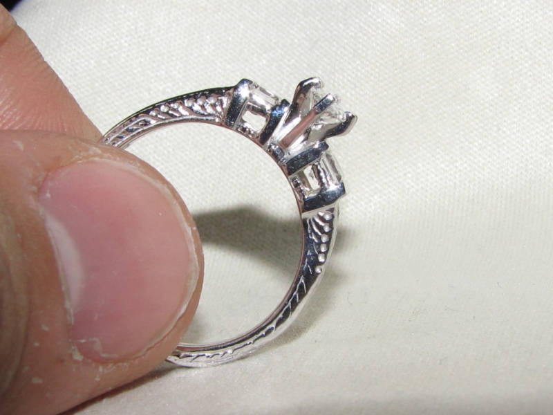 NATURAL .56CT MARQUISE & ASCHER CUT DIAMOND RING 14kt *v