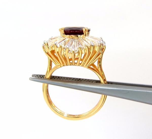GIA Certified 5.08ct. Natural Ruby Diamonds ring 18kt Ballerina Prime *v