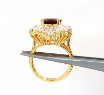 GIA Certified 5.08ct. Natural Ruby Diamonds ring 18kt Ballerina Prime *v