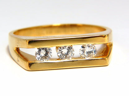 .75ct Mens Diamond Ring 14kt Channel *v