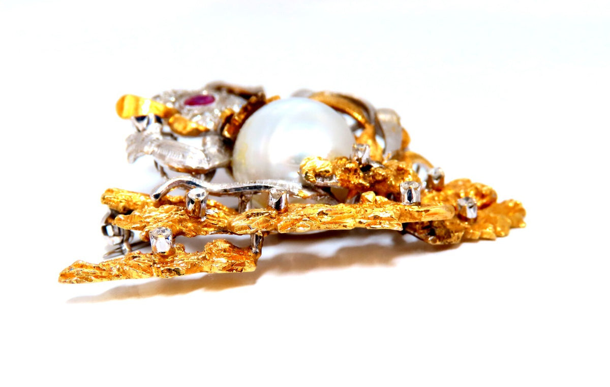 Vintage Rare Bandit Jackrabbit Pearl Pin 18kt Rabbit Bunny *v