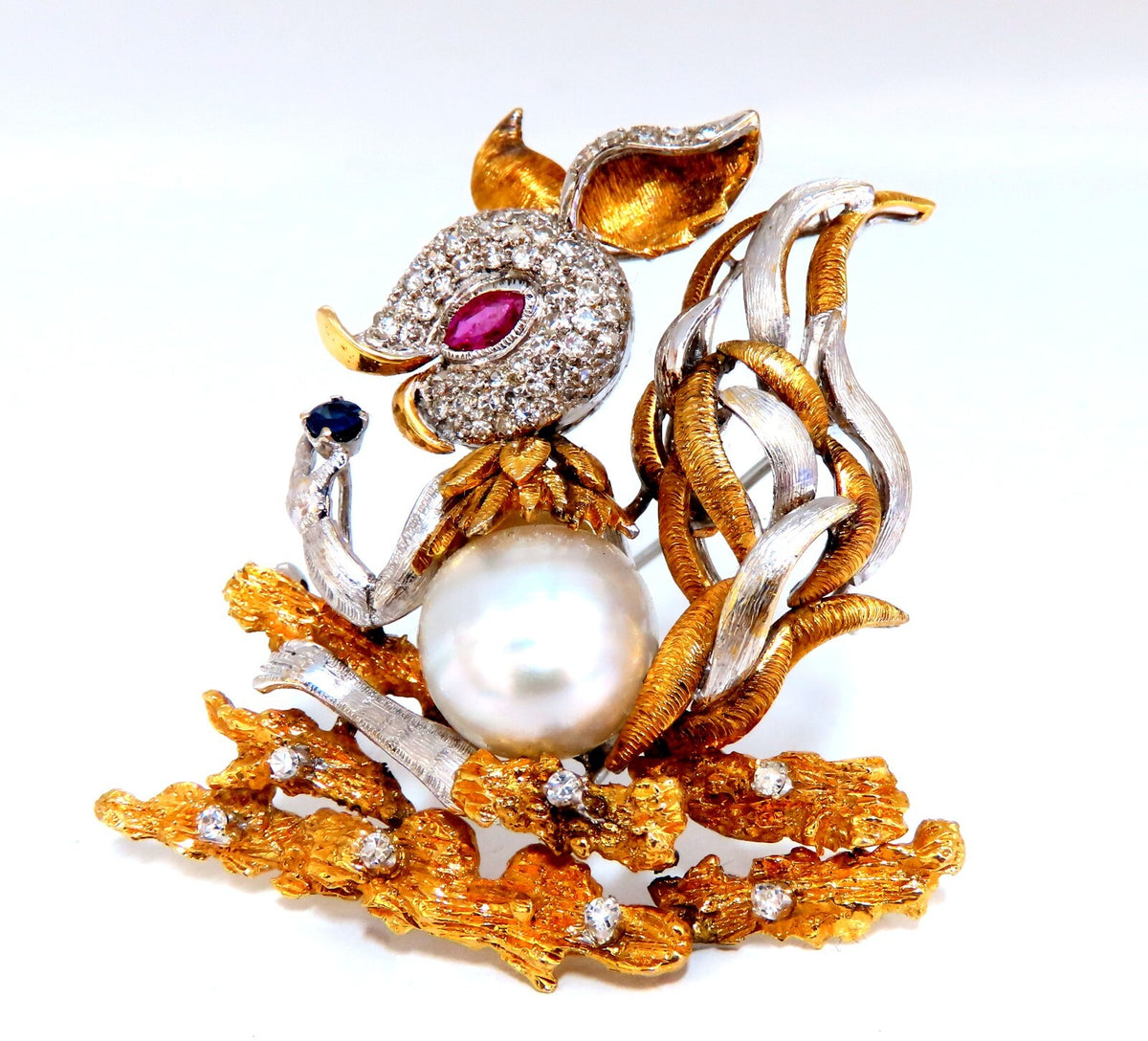 Vintage Rare Bandit Jackrabbit Pearl Pin 18kt Rabbit Bunny *v
