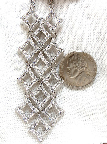 5.00ct diamonds earrings & necklace matching suite 18kt g/vs diamond shaped *v