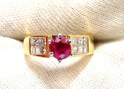 GIA Certified 1.04ct Natural Ruby Diamonds Ring 14 Karat Gold Cathedral *v
