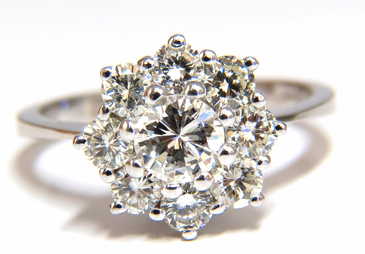 1.40ct natural diamonds raised cluster ring 14kt gold *v