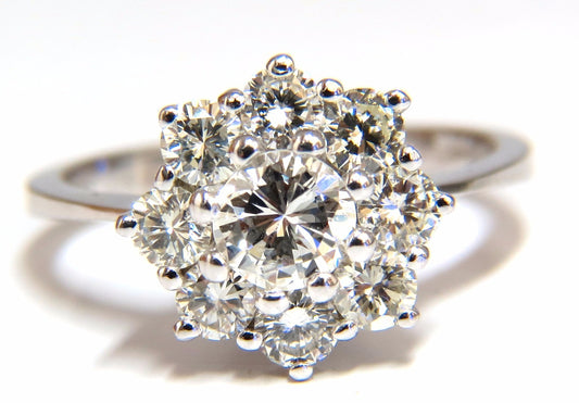 1.40ct natural diamonds raised cluster ring 14kt gold *v