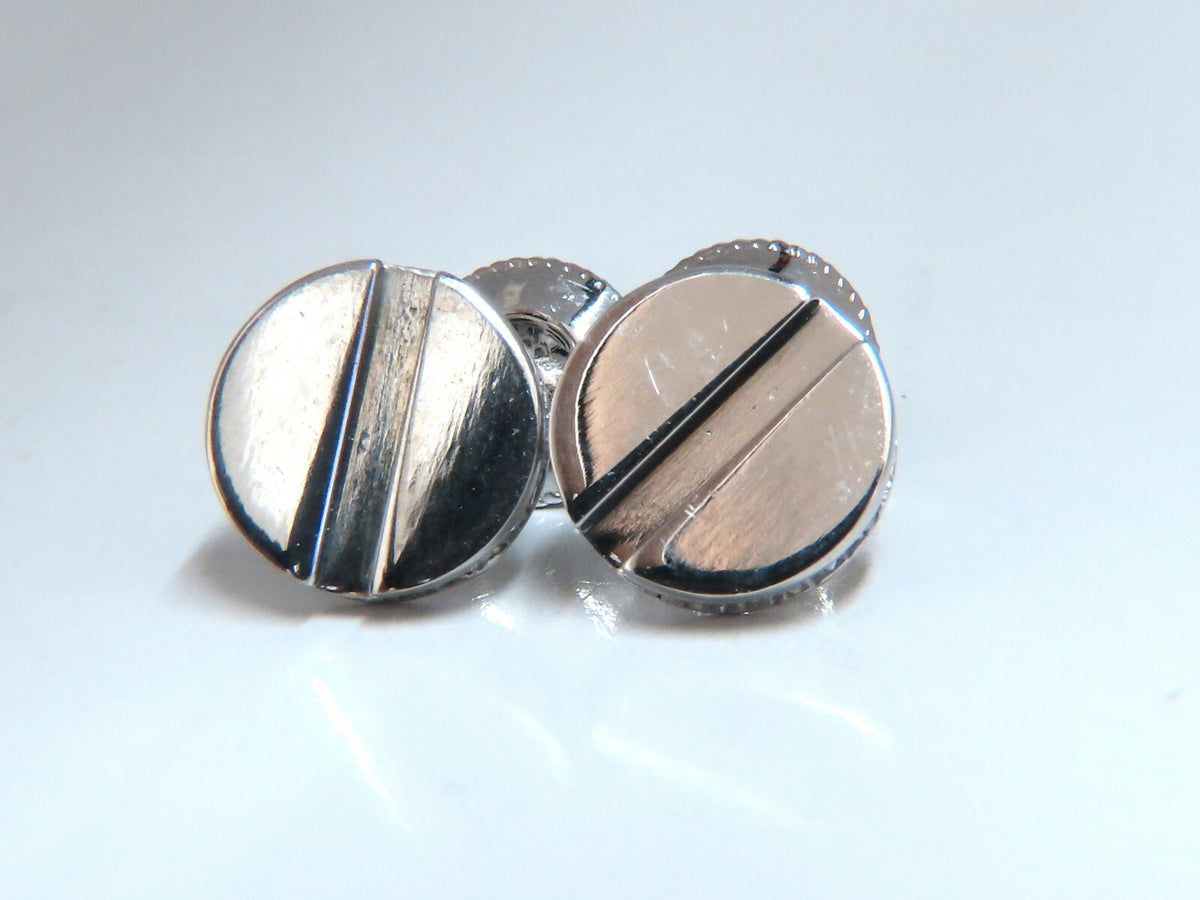 .40ct Natural Diamonds Mod- Goth Deco Flat Screw Stud Earrings 14kt *v