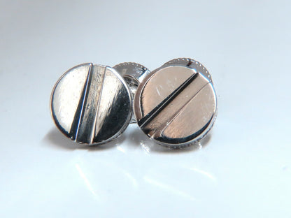 .40ct Natural Diamonds Mod- Goth Deco Flat Screw Stud Earrings 14kt *v