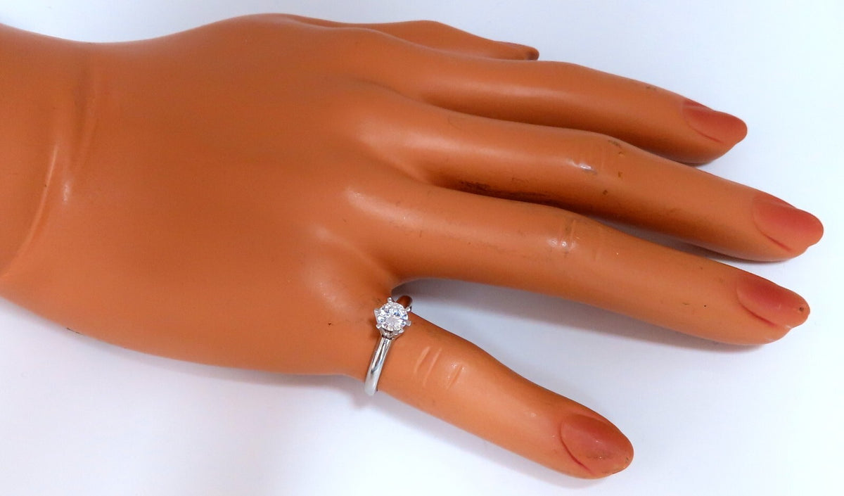 GIA Certified .49ct Natural Round Diamond solitaire ring E/I2 14kt platinum *v