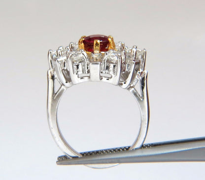 GIA Certified 2.45ct. Natural Ruby Diamonds ring 14kt Art Deco Ballerina Phase*v