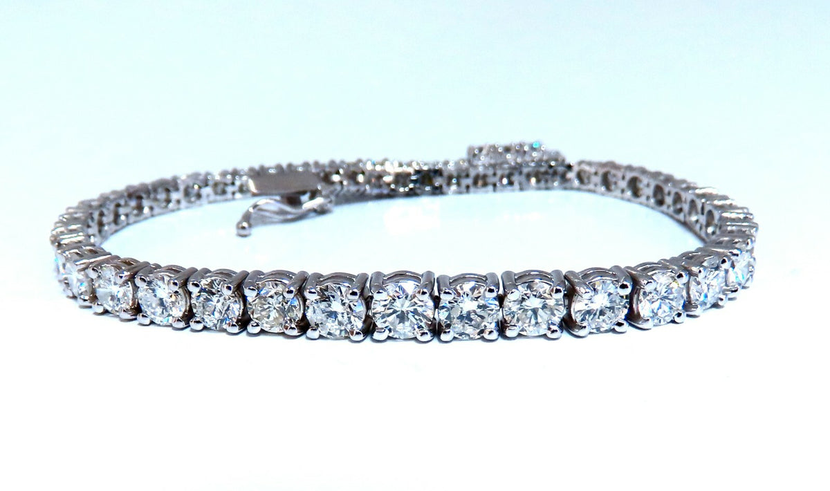 6.43ct Natural Diamonds Tennis Bracelet 14kt Gold Classic Graduated Caliber *v