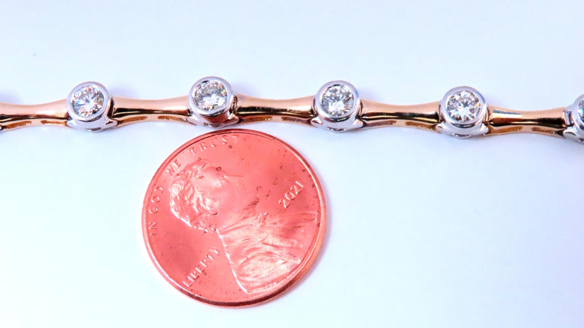 2.80ct Natural Diamonds Flush mount Tube Link Bracelet 14kt 12637 *v