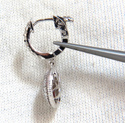 1.10ct natural diamonds dangle earrings 14kt circle dangles *v