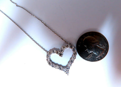 1.92ct Open Heart Natural diamonds necklace 14 karat *v