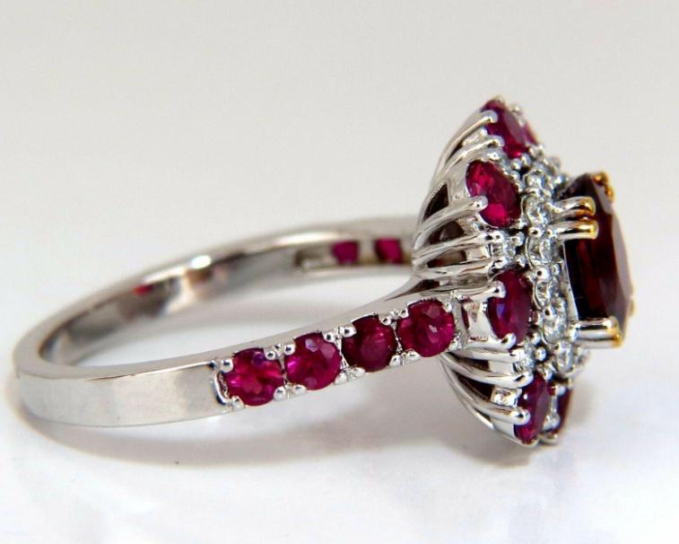 GIA Certified 2.92 Carat Natural Ruby Diamond Ring 14kt Cluster 12346 *v