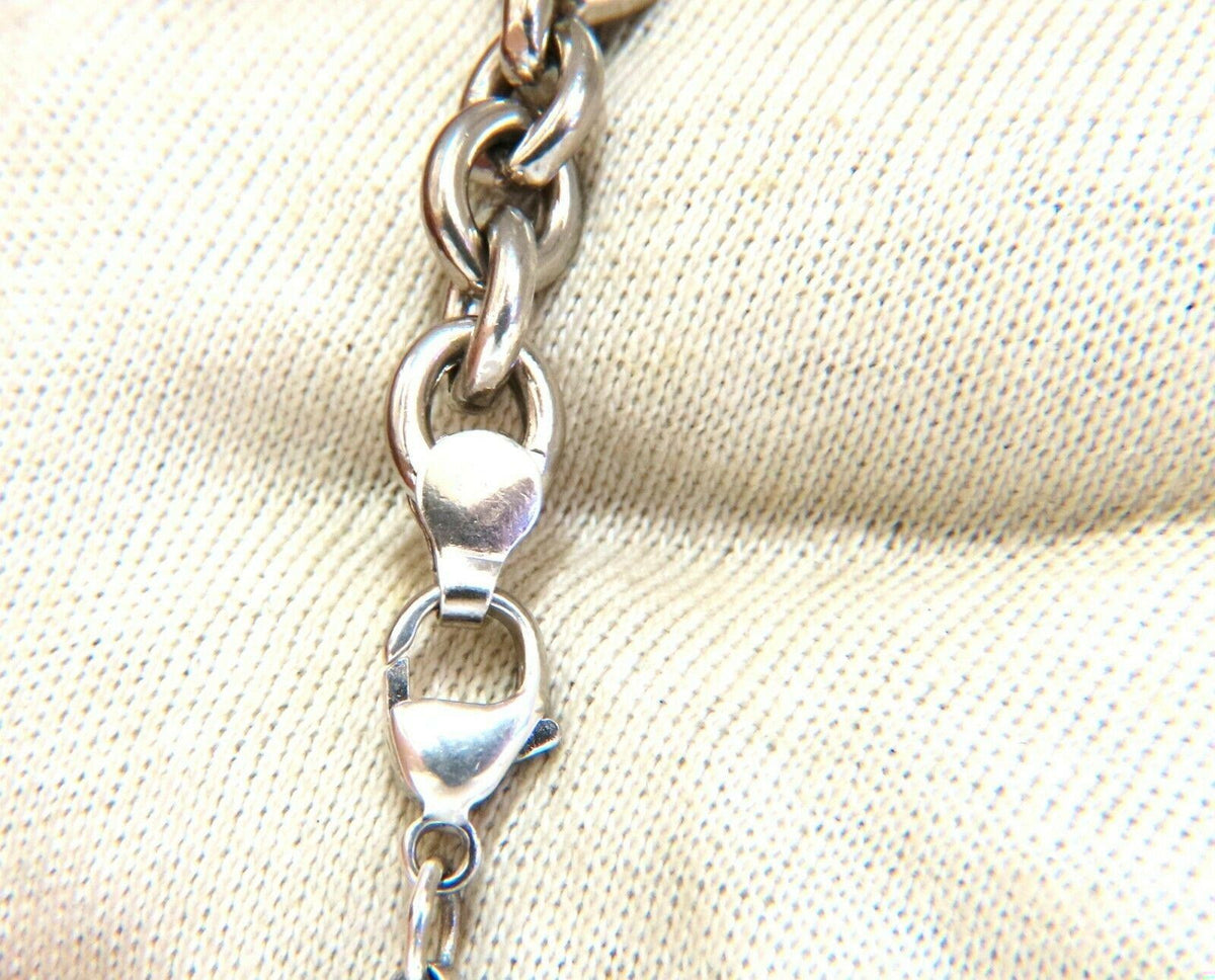 Sterling Silver Disc Toggle Charm Link Bracelet 11394 *v