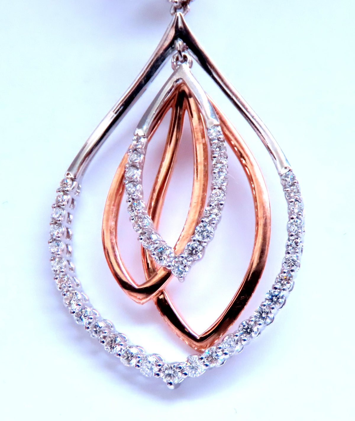 Three Tier 2.10ct Natural Round Diamond Dangle Earrings 14kt Gold 12378 *v