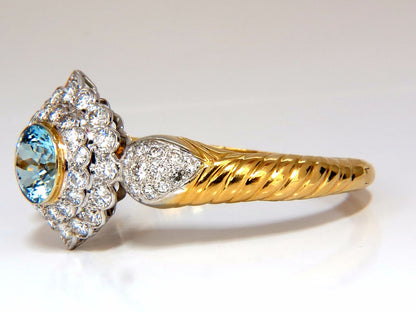 Aquamarine diamonds bangle bracelet 18kt 15.50ct  Natural Italian Cluster *v