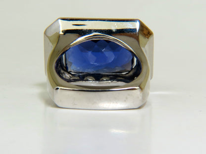 GIA CERTIFIED NATURAL 15.06CT 18KT GOLD NATURAL TANZANITE DIAMOND RING *v