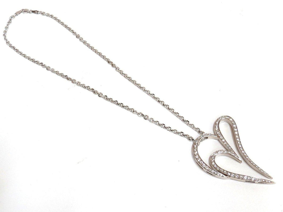 3.00ct ROUND DIAMONDS MODERN SWIRL HEART PENDANT G / VS 14KT & CHAIN 10326 *v
