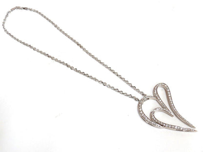 3.00ct ROUND DIAMONDS MODERN SWIRL HEART PENDANT G / VS 14KT & CHAIN 10326 *v