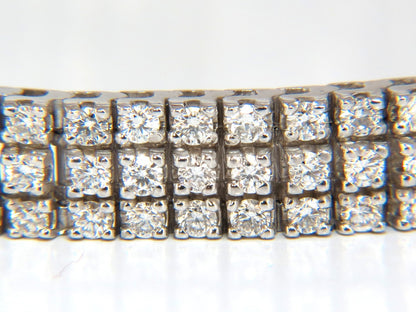 5.50ct natural round brilliant diamonds three row tennis bracelet 14kt gold *v