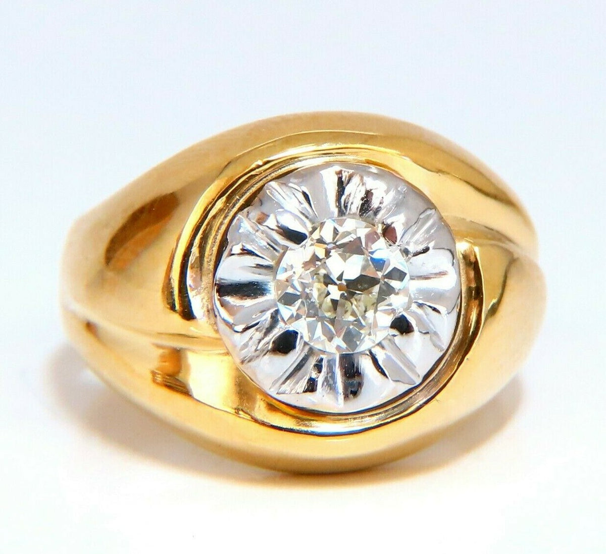 GIA Certified .53ct natural diamonds mens ring 14 Karat *v