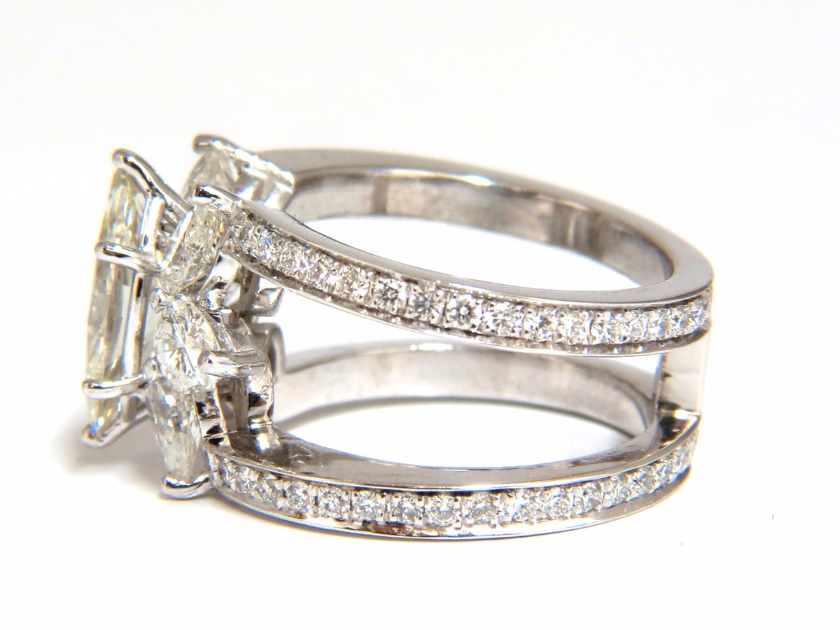 4.12ct natural diamonds marquise / pear eternity ring cocktail mod 14kt *v