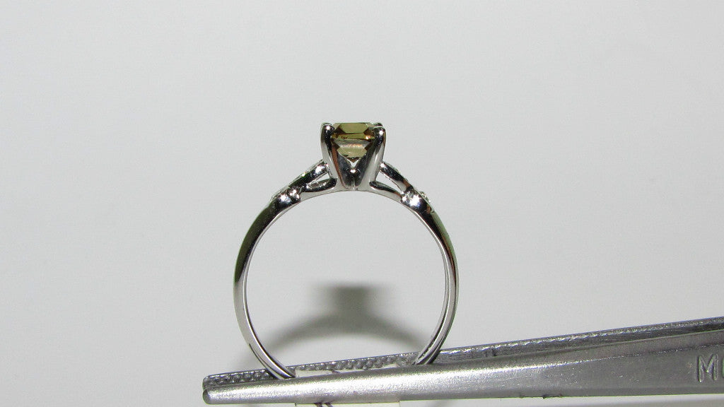 .97CT NATURAL FANCY BROWN COLOR DIAMOND RING 14kt GOLD *v