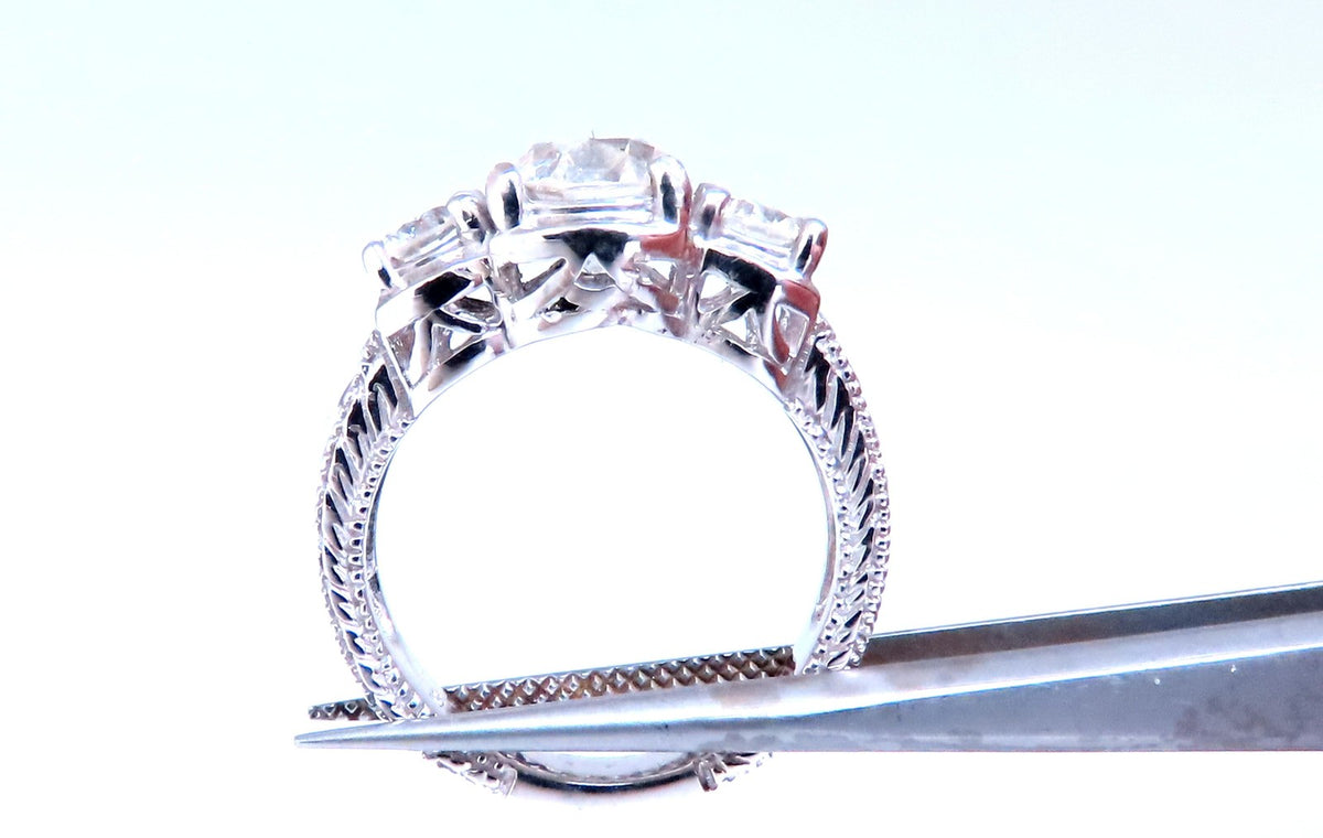 GIA Certified 1.69ct Natural Three stone Diamonds Ring 60884 *v