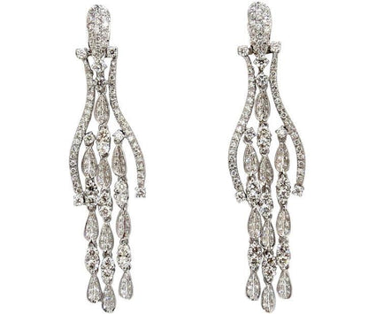 6.00ct natural diamonds modern dangle petal chandelier earrings 18kt 12321 *v