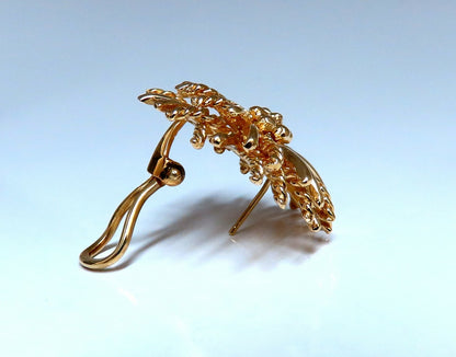 14kt Gold Blossoming Daisy 3D Clip Earrings *v