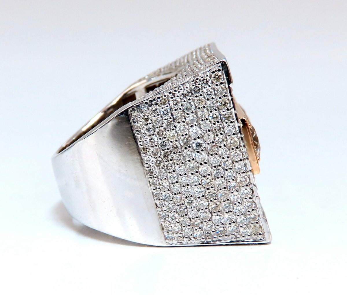 Natural Light Fancy Yellow Green Diamonds Mens Ring 18 Karat Big Tall Grande *v