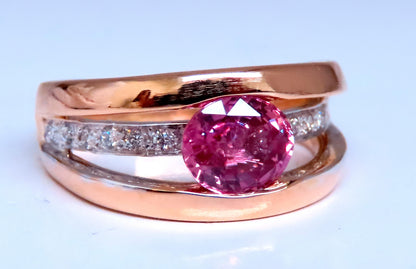 GIA Certified 1.74ct Natural No Heat Pink Sapphire Ring 18kt Gold 12411 *v