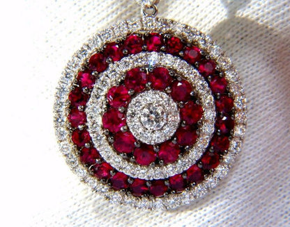 9.74ct Natural Ruby Diamond Dangling Earrings 18kt Roulette Bullseye 12323 *v