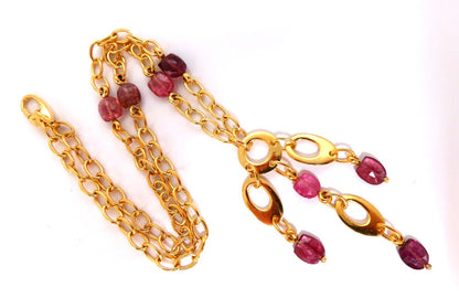 10ct Natural Tourmaline Dangle Necklace 14kt *V