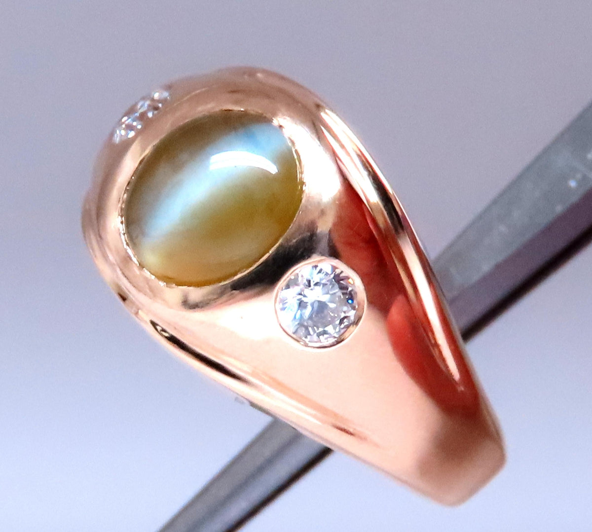GIA Certified 3.15ct Natural Cats Eye Ring 14kt  Gold 12415 *v