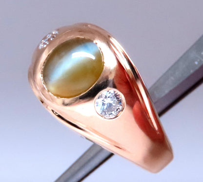 GIA Certified 3.15ct Natural Cats Eye Ring 14kt  Gold 12415 *v