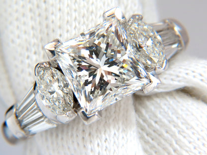 GIA certified 4.77ct. princess cut diamonds ring G/Si-1 platinum classic *v