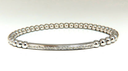 .24ct natural round Accordion Expandable Bead Link Slip On Bracelet 14 Karat *v