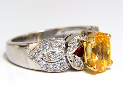 3.28ct natural yellow sapphire diamonds ring platinum *v