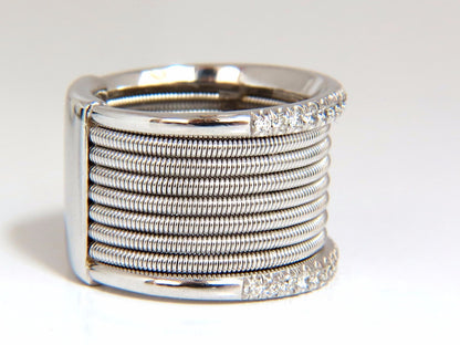 .50ct natural round bead set diamonds wide band 18kt coil wrap *v