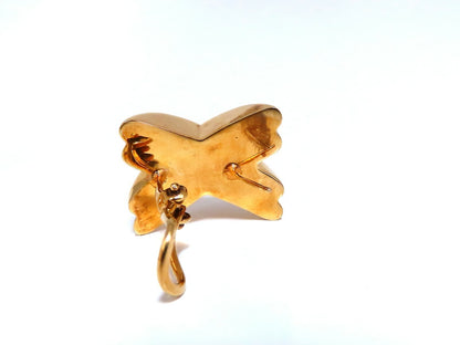 14kt Gold Raised X Clip Earrings *v
