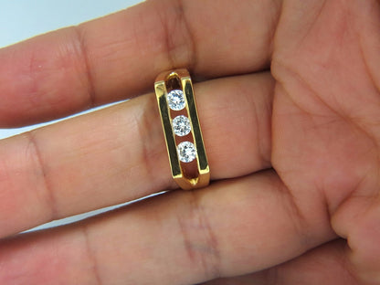 .75ct Mens Diamond Ring 14kt Channel *v