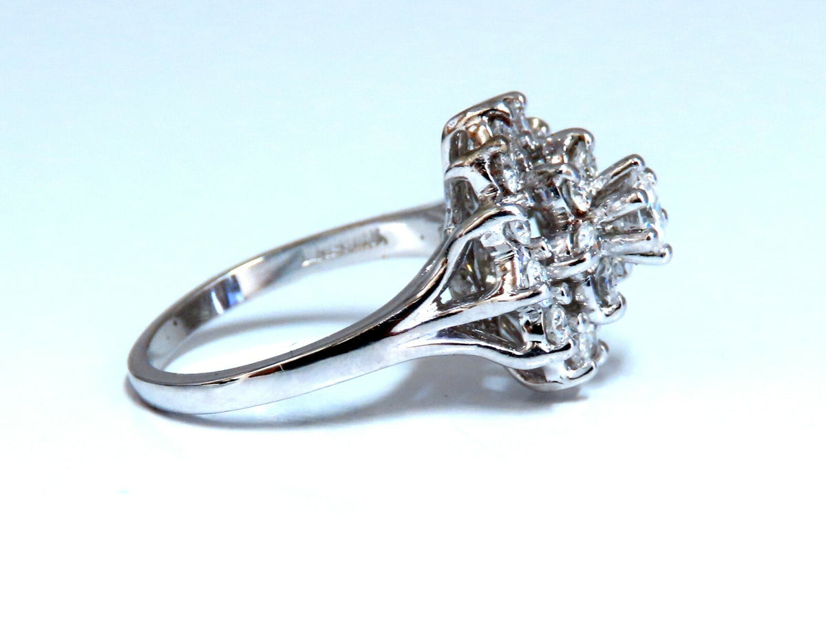 1.12ct natural diamonds raised cluster ring 14kt white gold *v