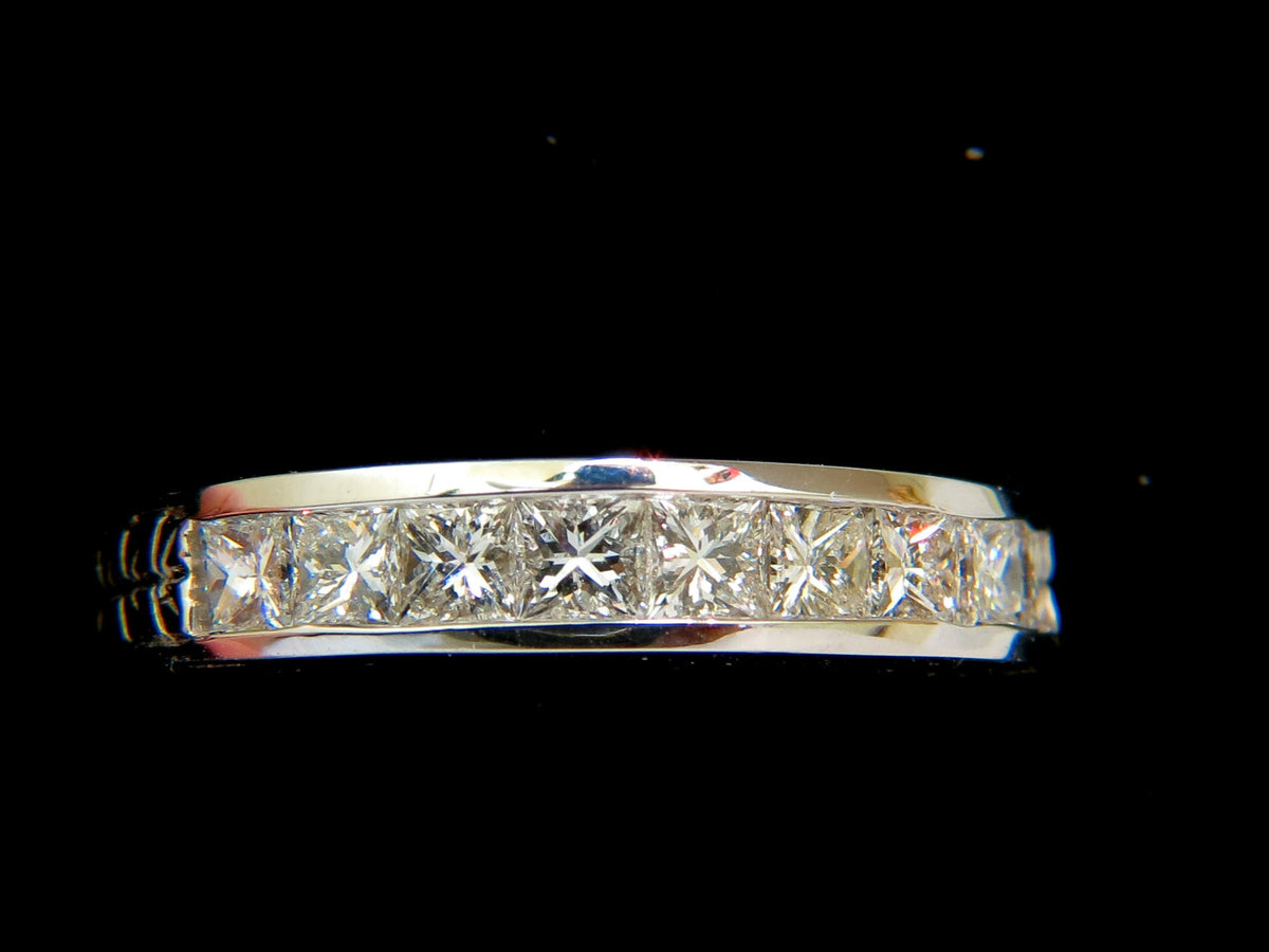 14KT .72CT NATURAL DIAMONDS EDWARDIAN DECO REVIVAL BAND PRINCESS CUTS *v
